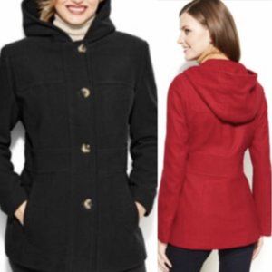 Jason Kole Hooded Peacoat Jacket SZ Large